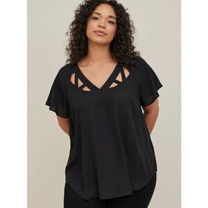 Torrid Georgette Cage Front Blouse Sz 5